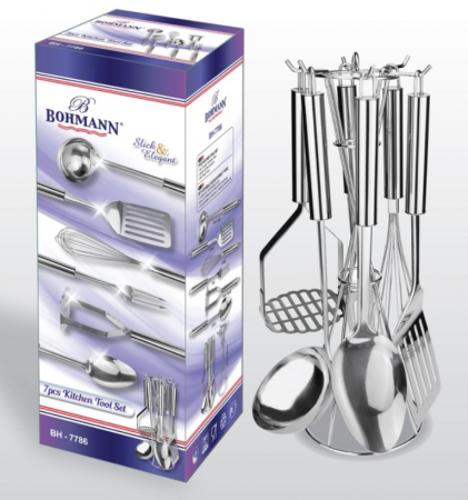 Set ustensile de bucatarie din inox 7 piese Gri BH-7786 [1]