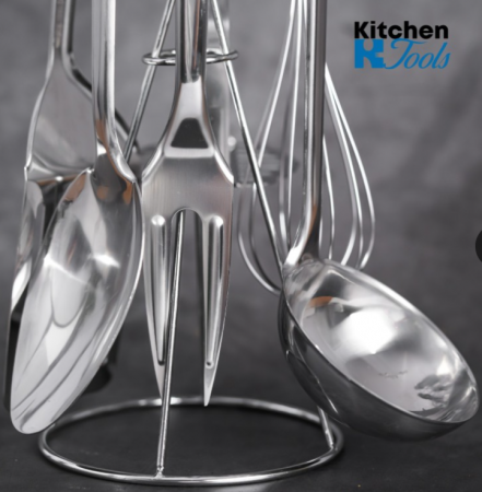 Set ustensile din inox cu manere din teflon, 7 piese, Bohmann [4]
