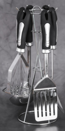 Set ustensile din inox cu manere din teflon, 7 piese, Bohmann [6]