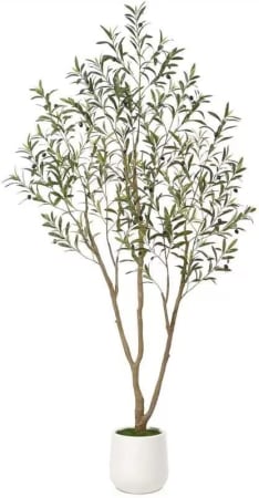 Lichidare Stoc - Copac Artificial Maslin 210 cm, Planta Artificiala Mare in Ghiveci din Plastic, Decor Modern pentru Interior sau Exterior, Living, Terasa, Birou