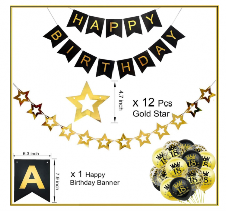 Setul de baloane pentru petreceri Happy Birthday Balloons  18 ani [2]
