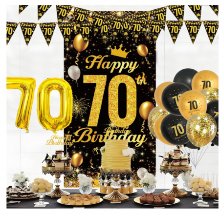 Setul de baloane pentru petreceri Happy Birthday Balloons  70 ani [4]