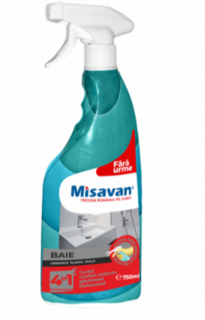 Solutii suprafete baie - Solutie curatare baie Misavan 4in1 750ml, 30805