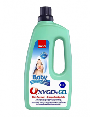 Solutii curatare pete - Solutie pentru pete dificile rufe copii SANO Oxygen Gel Baby, 1 L