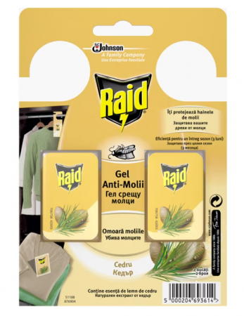 Insecticide - Gel impotriva moliilor Raid Cedru, 2 buc