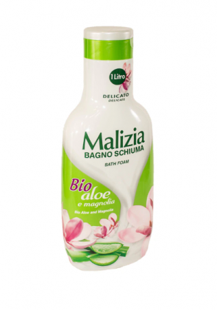 Spumant si Sare de baie - Spuma de baie Malizia cu Aloe Bio si Magnolie 1L