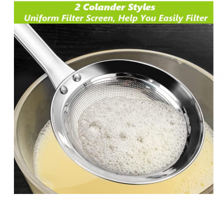 Spumiera inox 10–12 cm – lingură strecurătoare tip „spider”, pentru îndepărtare spumă și resturi [3]