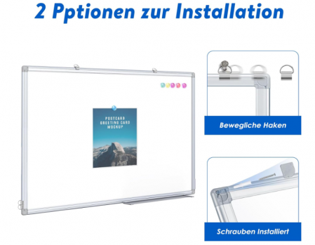 Tablă magnetică 90×60 cm – scriere și ștergere ușoară, ramă aluminiu, montaj simplu - resigilat [4]