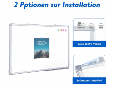 Tablă magnetică 90×60 cm – scriere și ștergere ușoară, ramă aluminiu, montaj simplu - resigilat [1]