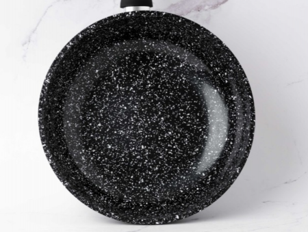 Tigaie WOK antiaderenta, 26x7cm, acoperire ceramica, maner soft touch, Goldamnn, marmorata [7]