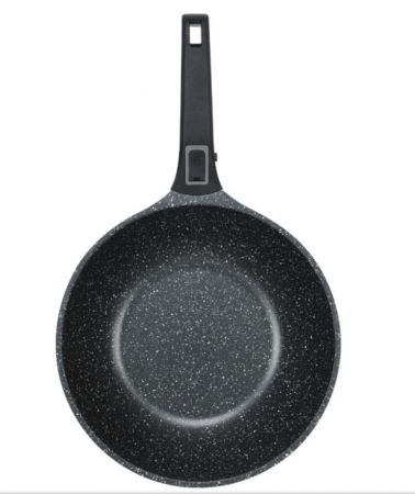 Bucatarie & Servire masa - Tigaie wok cu maner detasabil, 28cm, aluminiu turnat, Bohmann, suprafata antiaderenta, inclusiv inductie
