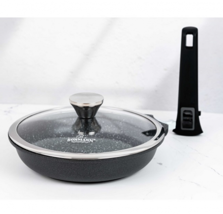 Tigaie cu maner detasabil, 28cm, aluminiu turnat, Bohmann, suprafata antiaderenta, inclusiv inductie [7]