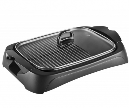 Eletrocasnice bucatarie - Grill electric 2000w, 40x30cm, capac din sticla VOLTZ, 5 nivele de temperatura, termostat reglabil, include Taxa verde 0.75+TVA