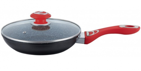 Tigaie Bohmann din aluminiu forjat, cu capac, interior marmorat, 24cm [0]