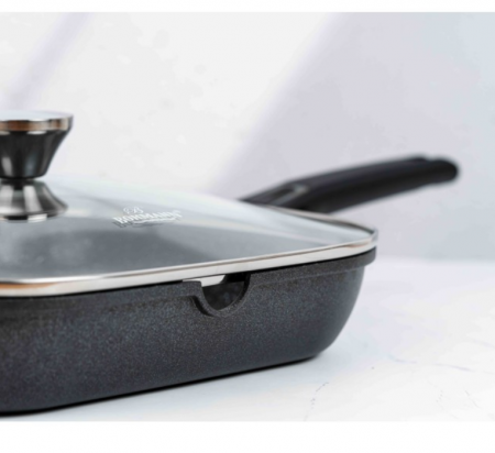 Tigaie grill cu maner detasabil, 28cm, aluminiu turnat, Bohmann, suprafata antiaderenta, inclusiv inductie [6]