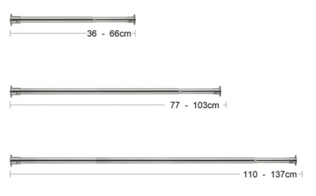 Bara pentru haine, extensibila 110-137cm, HARRMS, inox [2]