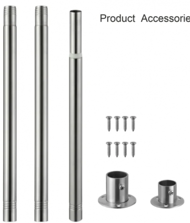 Bara pentru haine, extensibila 110-137cm, HARRMS, inox [3]