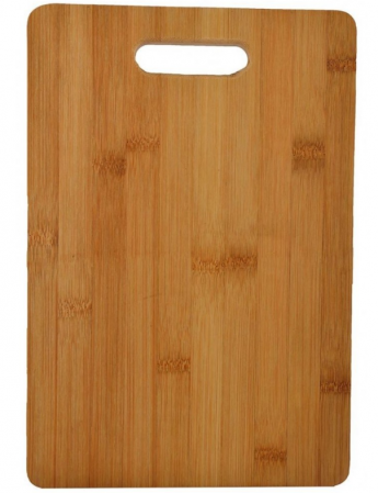 Tocator de bucatarie universal din lemn de bambus cu maner, maro, 30 x 20 cm [3]