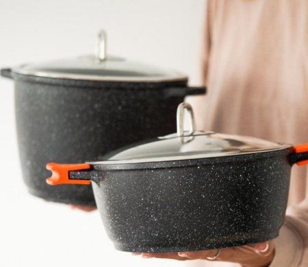 Tuci Granit Bohmann 17.5 litri, 40X18.2 CM, exterior si interior granit, cu capac [6]