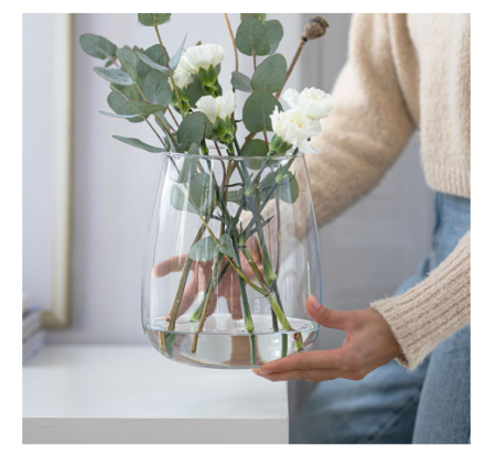 Vază decorativă mare TREND HOME – Grand Vase Salon din sticlă, pentru flori naturale și uscate, design modern [4]