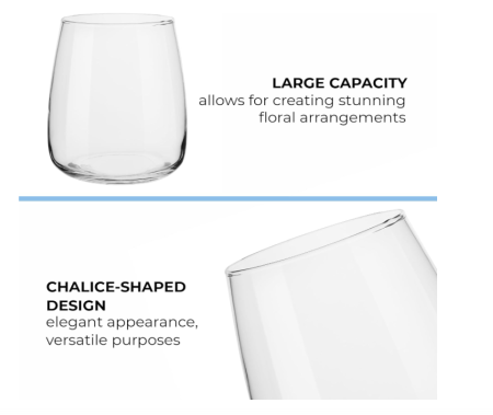 Vază decorativă mare TREND HOME – Grand Vase Salon din sticlă, pentru flori naturale și uscate, design modern [2]