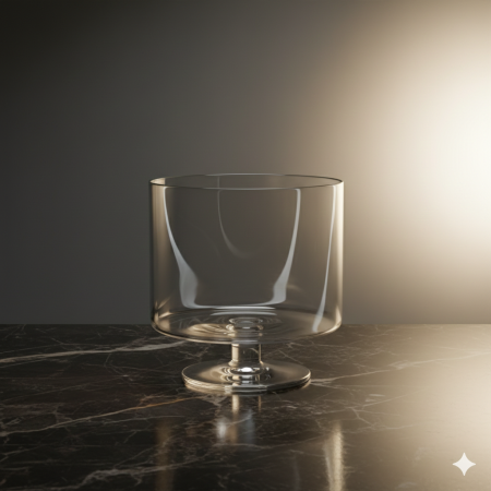 Textile & Decoratiuni - Bol din sticlă transparentă pe picior, Ø 20 cm, H 18 cm, pentru fructe, fursecuri, biscuiți, servire elegantă, uz casnic & HoReCa