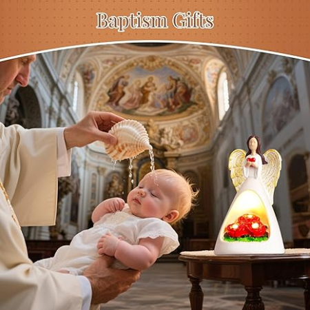 Figurina inger pazitor cu lumina, cadou inspirational crestin pentru femei, mama, bunica, sotie sau prietene, decoratiune birou sau Craciun [5]