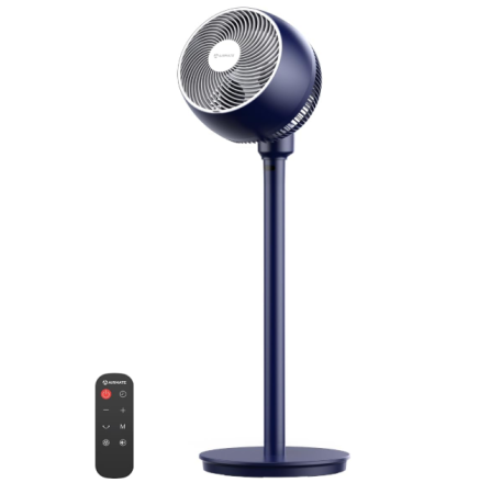 Lichidare Stoc - Ventilator cu Picior AIRMATE Turbo, Silentios 25 dB, 12 Trepte Viteza, Telecomanda, Oscilant, Inaltime Reglabila, Timer, Negru