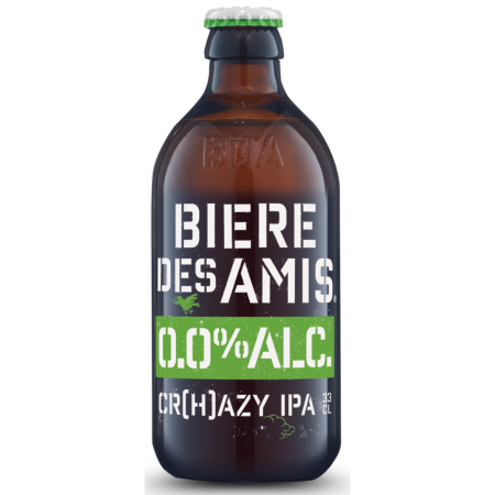 Bere tip Ale fara alcool - Biere des Amis Cr(h)azy 0.0%, 0.33L | Bere IPA fara alcool