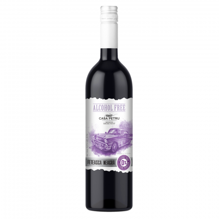 Bauturi fara alcool din Vin Rosu Dezalcoolizat - Casa Petru Feteasca Neagra 0.75L | Vin dezalcoolizat rosu demidulce