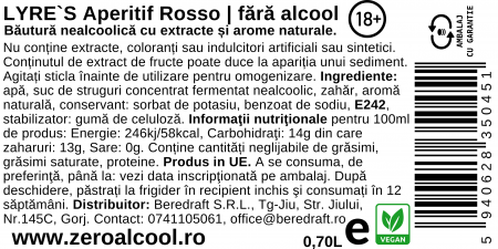 Lyre's Aperitif Rosso 70cl | alternativa fara alcool la Vermut Rosso [2]