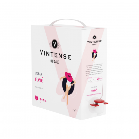Bauturi fara alcool din Vin Roze Dezalcoolizat - Vintense Sober Rosé 2L Bag-in-Box | Vin dezalcoolizat rose sec