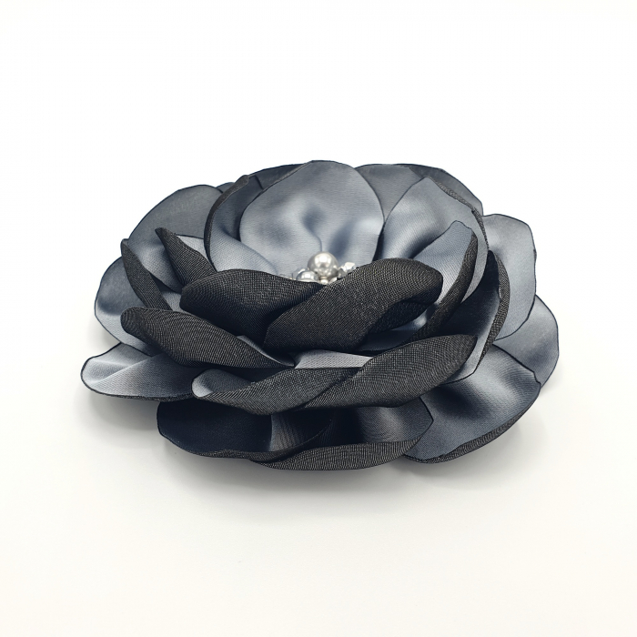 Silver-Foral-Charm-Brosa-eleganta-floare-mare-argintie-matase-satinata [2]