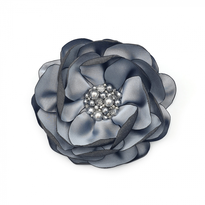Silver-Foral-Charm-Brosa-eleganta-floare-mare-argintie-matase-satinata [4]