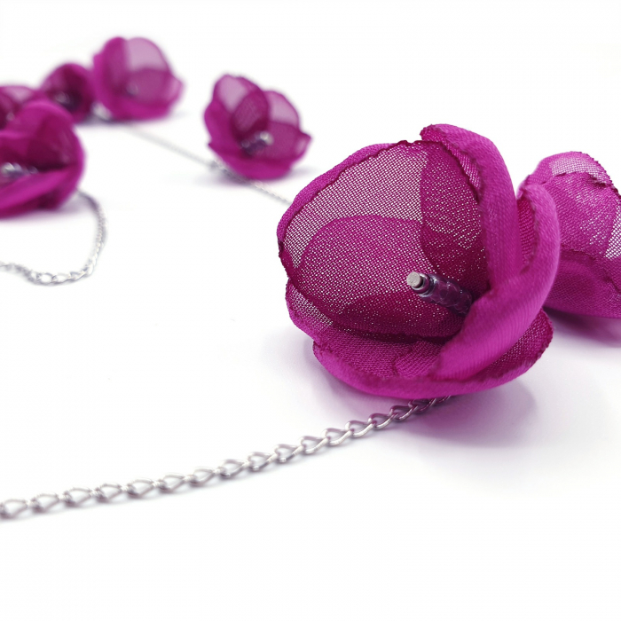Bijuterie-multifunctionala-bratara-colier-flori-magenta [6]