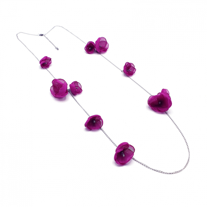 Bijuterie-multifunctionala-bratara-colier-flori-magenta [9]