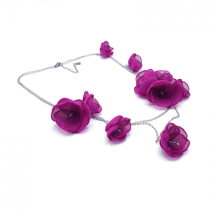 Bijuterie-multifunctionala-bratara-colier-flori-magenta [5]