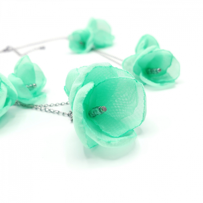 Bijuterie-multifunctionala-bratara-colier-flori-verde-menta [5]