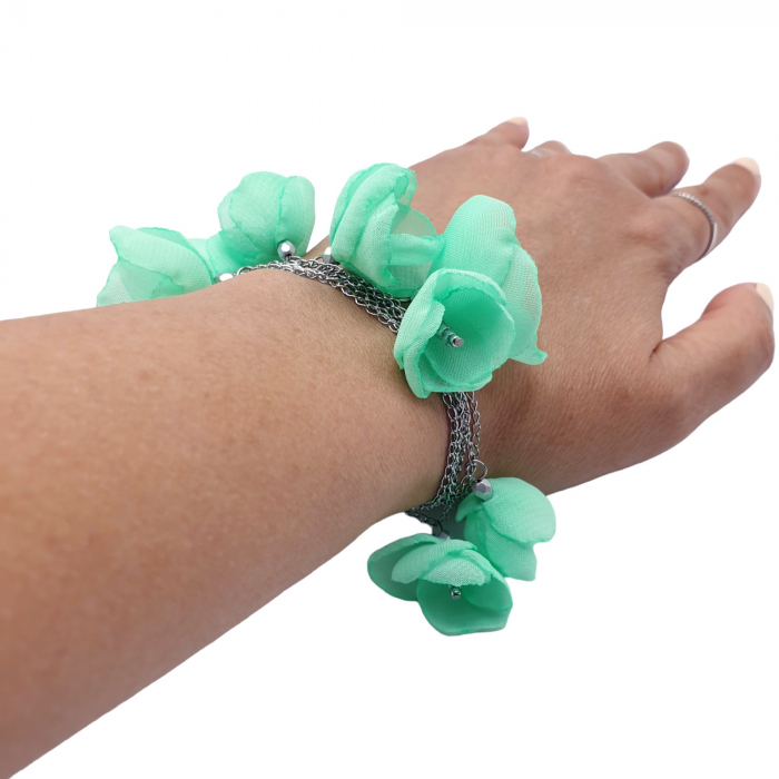 Bijuterie-multifunctionala-bratara-colier-flori-verde-menta [2]