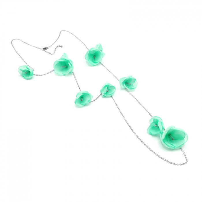 Bijuterie-multifunctionala-bratara-colier-flori-verde-menta [7]
