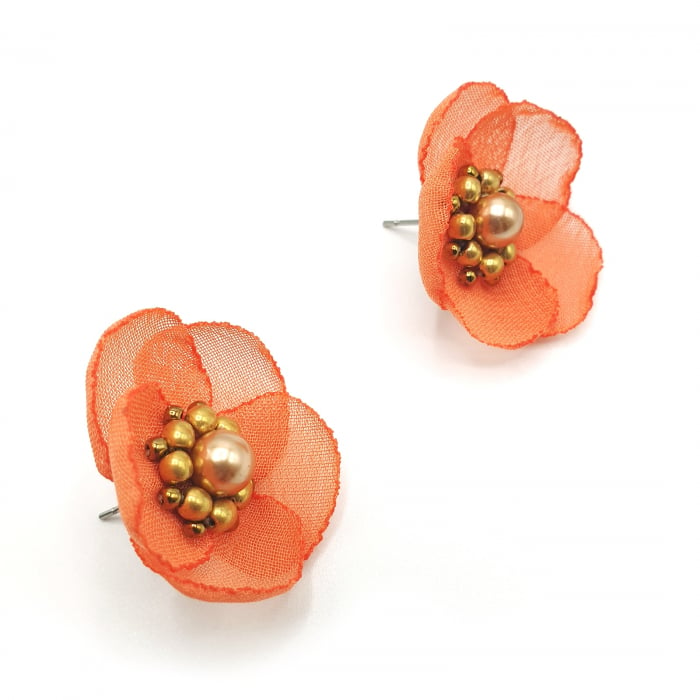 cercei-mici-floare-portocaliu-somon [1]