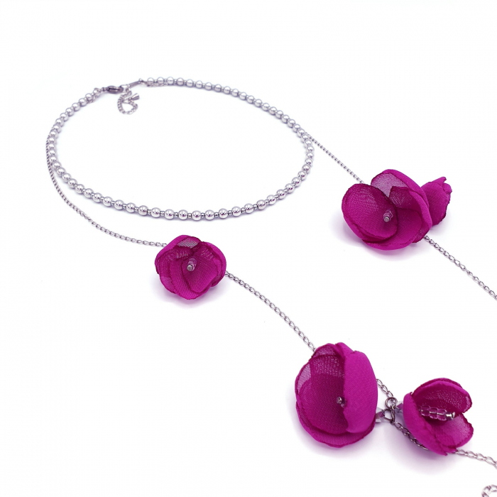 Bijuterie-multifunctionala-colier-flori-magenta [5]