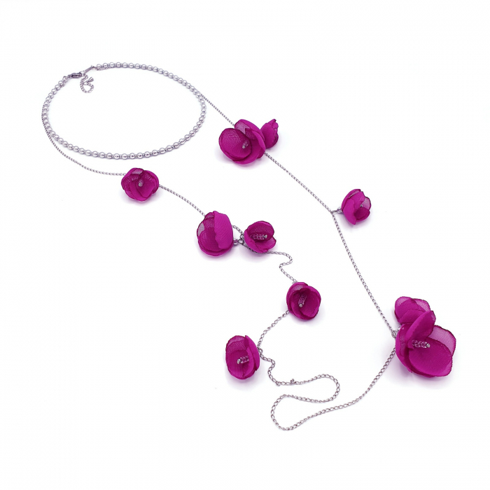 Bijuterie-multifunctionala-colier-flori-magenta [6]