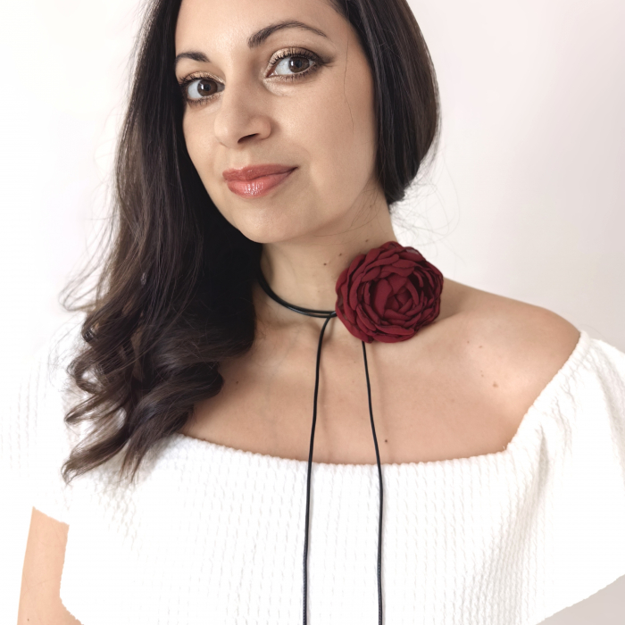 colier-choker-floare-trandafir-voal-grena-bordo-snur [2]