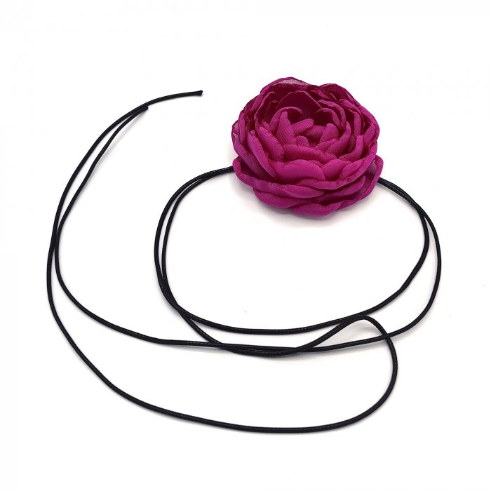 colier-choker-floare-trandafir-voal-magenta-snur [3]