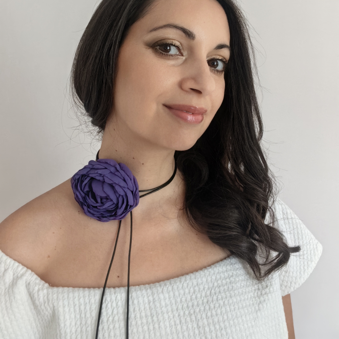 colier-choker-floare-trandafir-voal-mov-snur [4]