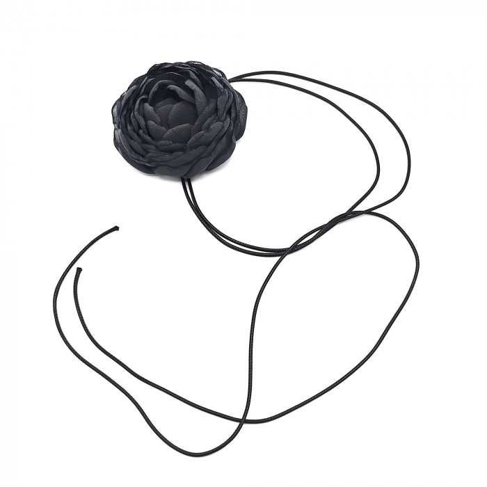 colier-choker-floare-trandafir-voal-gri-snur [4]