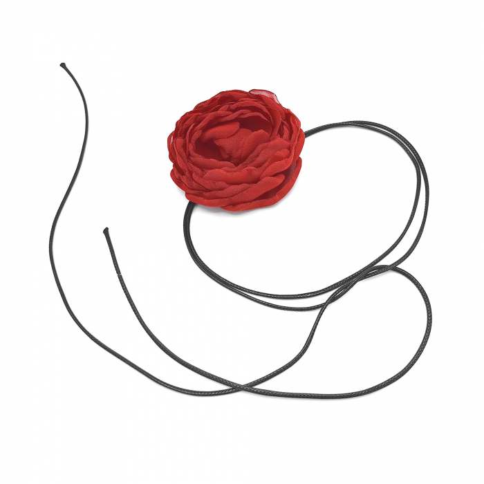 colier-choker-floare-trandafir-voal-rosu-snur [4]