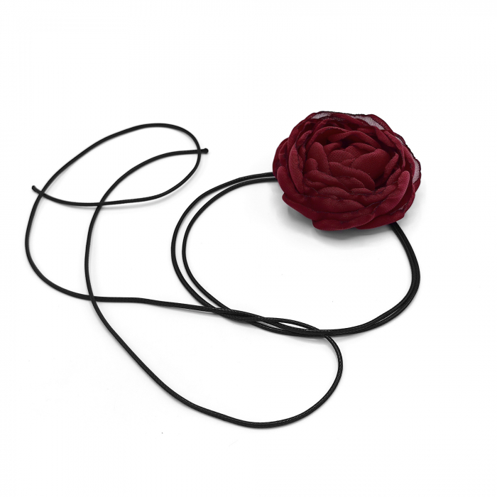 colier-choker-floare-trandafir-voal-grena-bordo-snur [4]