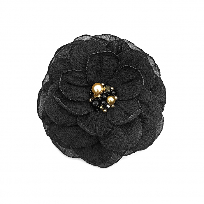brosa-floare-textila-neagra-mijloc-negru-auriu [2]